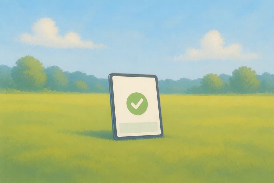 Illustration of a website review preview with an hourglass and approval checkmark